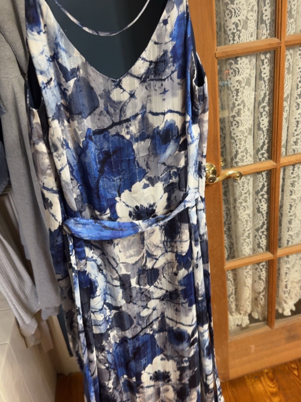 Lulu's Blue and White Floral Maxi Dress